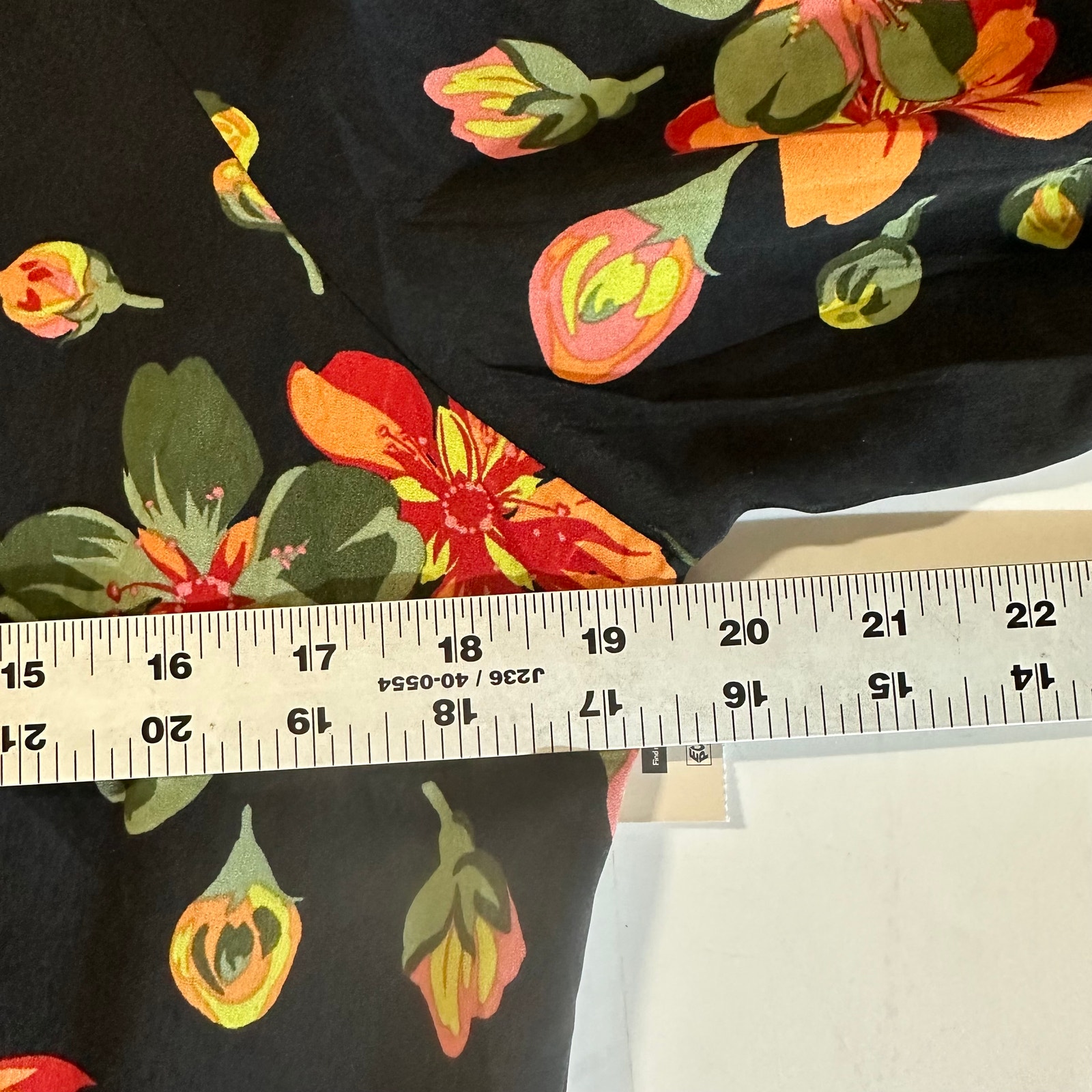 Terra & Sky 14w Boho Floral Midi Dress Nwt Black Tassel Romantic Smocked — image 6 of 7